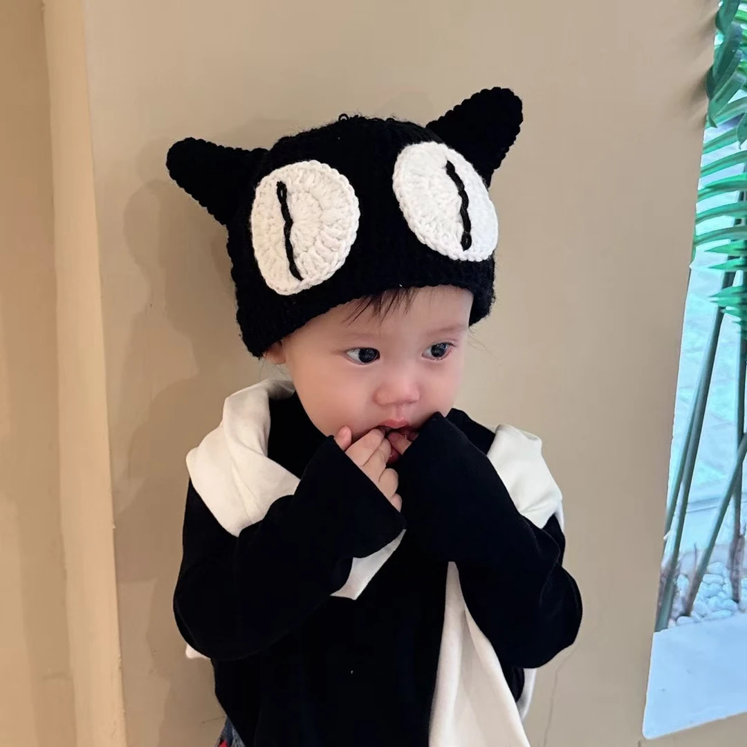 OkkBaby · 喵～手工针织小黑猫帽子 · 谁戴谁可爱