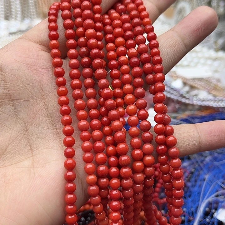 颖***念玛瑙/玉髓未镶嵌珠宝半成品一条5mm左右三姑娘