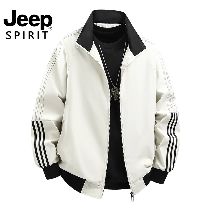 Jeep吉普2025春秋新款外套潮流休闲百搭薄款男士运动风衣夹克爆款