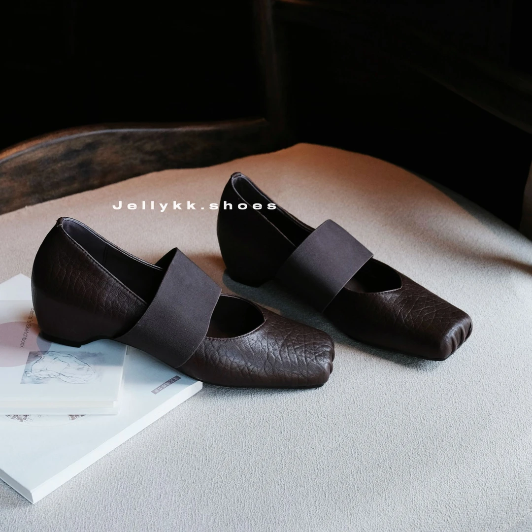 【Jellykk】3/5cm复古法式清冷百搭大象纹设计款芭蕾舞超软时装单鞋