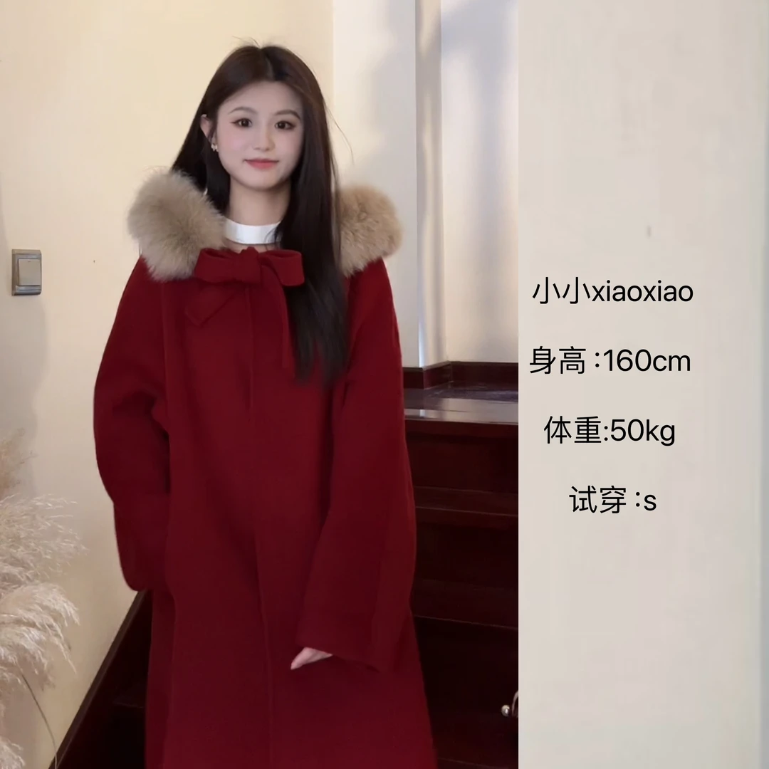 小小-【小魔女升级款】100%羊毛时尚国风斗篷款纯手工双面羊毛大衣