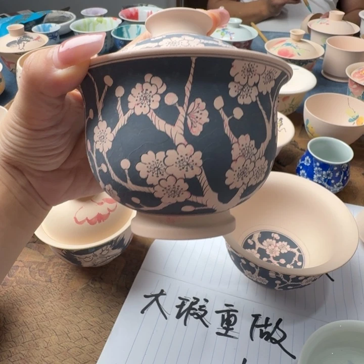 冰梅大炉式盖碗定制