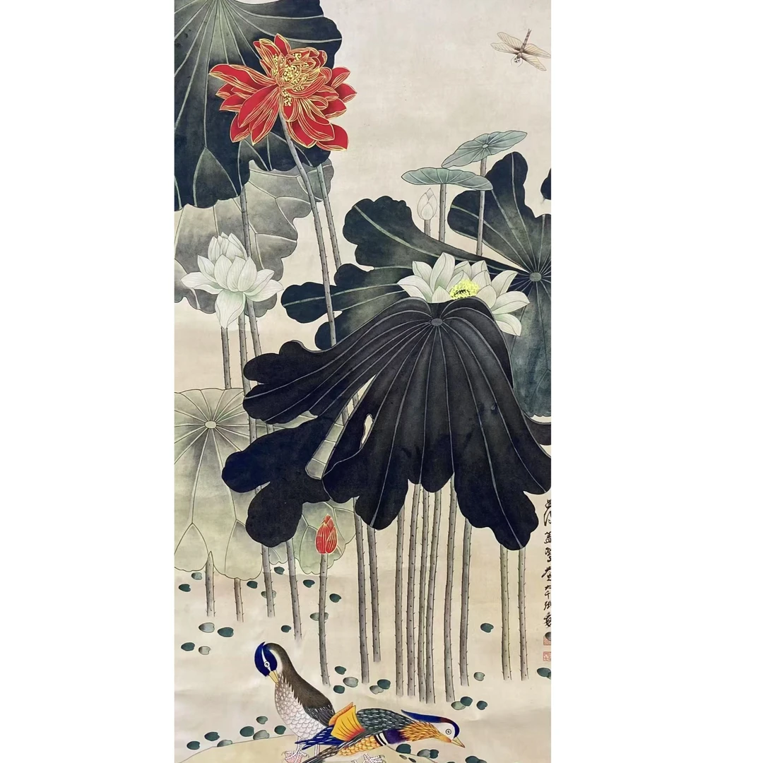 张DQ 花鸟立轴135 65 7.8平尺