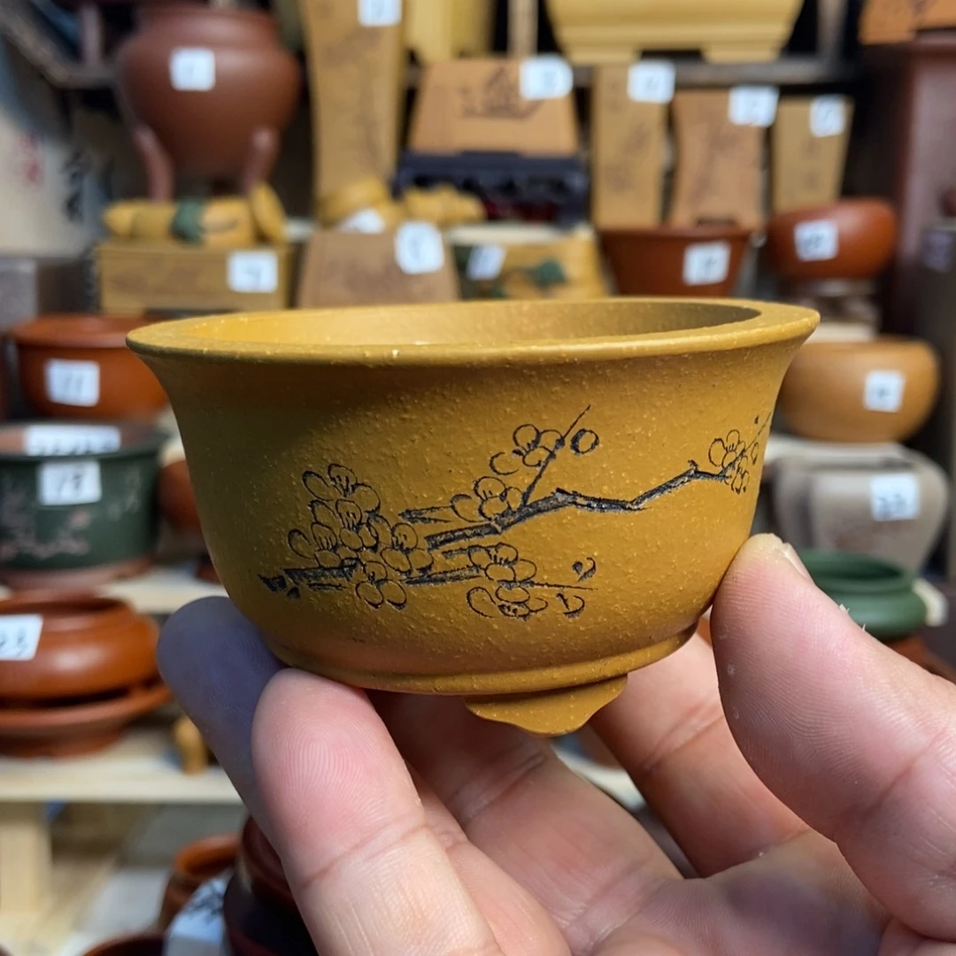 紫砂花盆内口经尺寸7.5×4