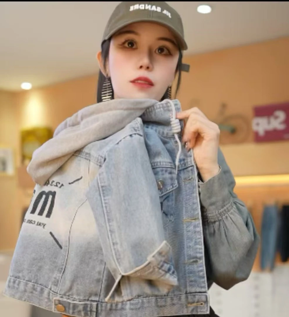 （实体品质软牛仔）儿童外套连帽外套2025年新款春秋款高品质中大童