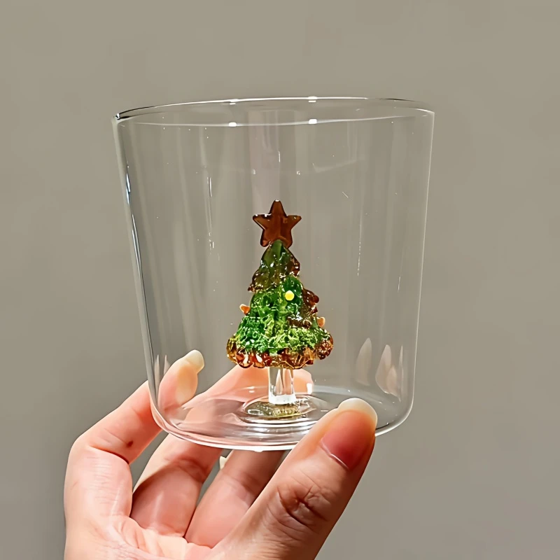 【圣诞礼物】圣诞树玻璃杯ins风桌面装饰饮品杯耐高温早餐杯创意