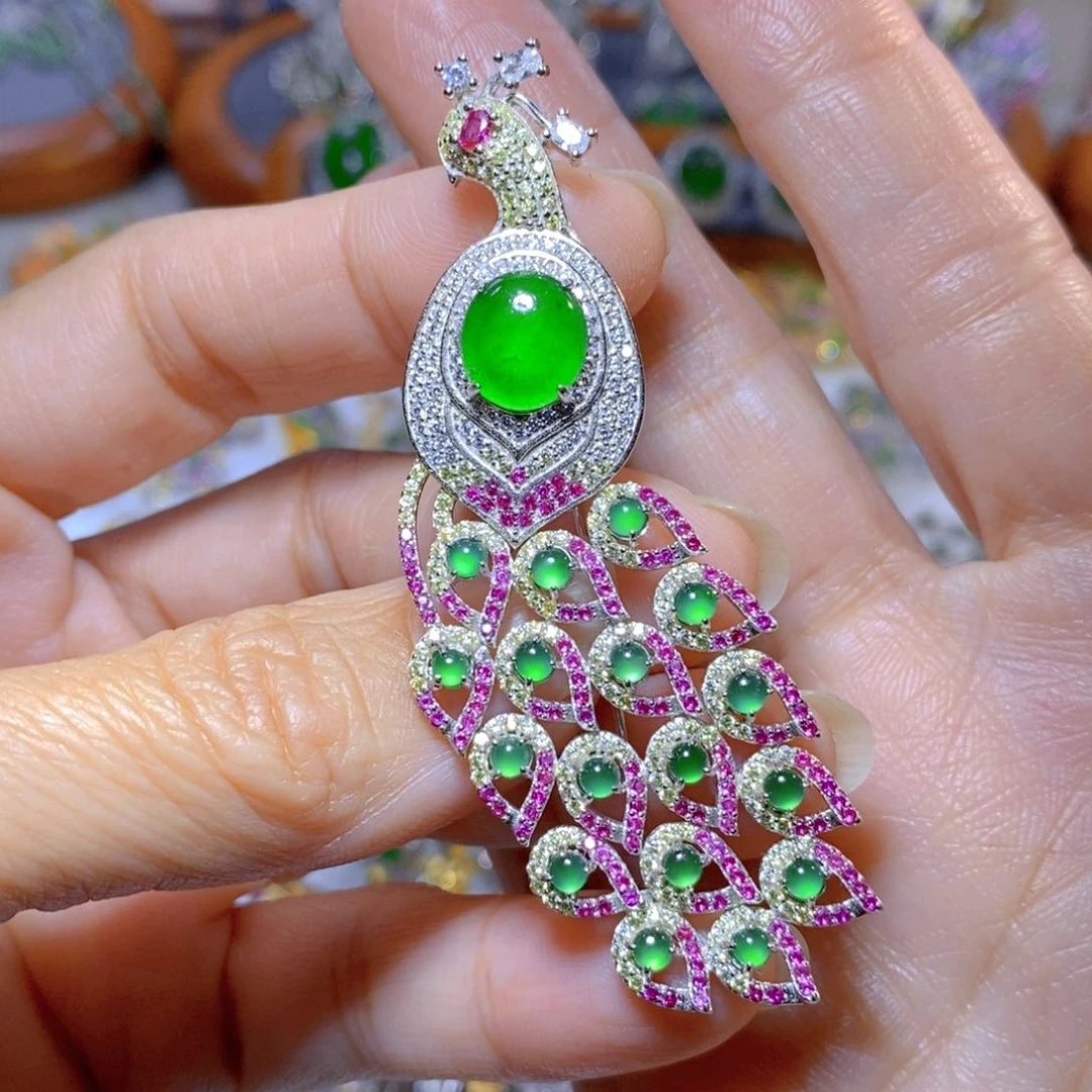 翡翠颈饰合金天然翡翠