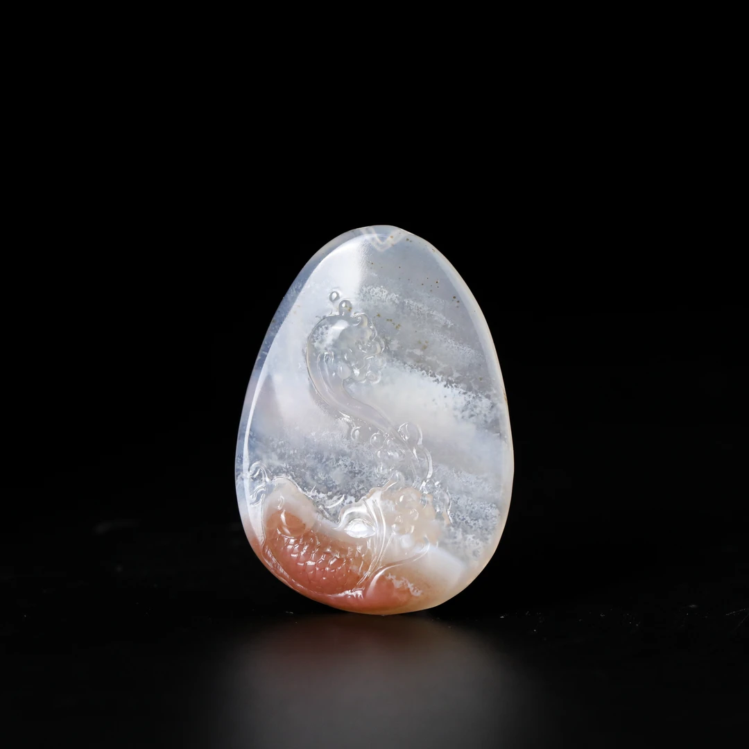 【竞拍专用】南红鱼项坠约47x34.5x8mm左右约17.5g左右 11250107-14