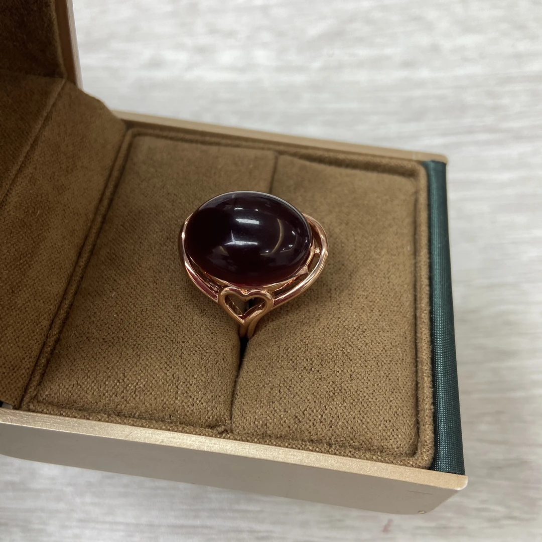 经典国风天然血珀戒指1246