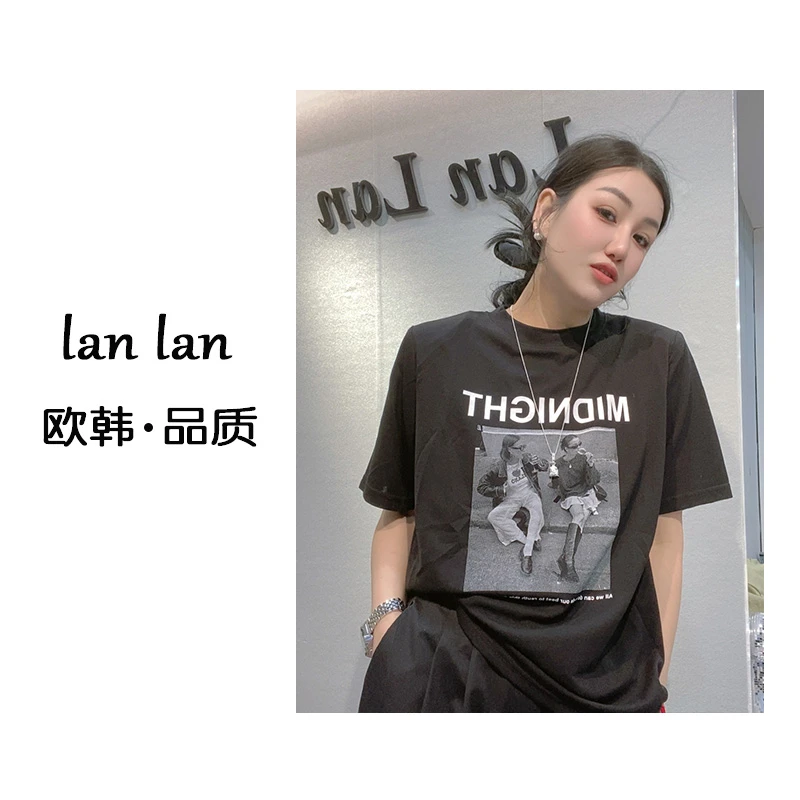 lanlan-夏上新【欧美女孩】83300高货设计感韩版夏季百搭T恤