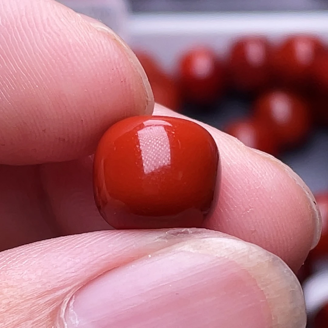 S****南红玛瑙南红玉石手串配饰未镶嵌L11mm瓦西锦红老型单珠