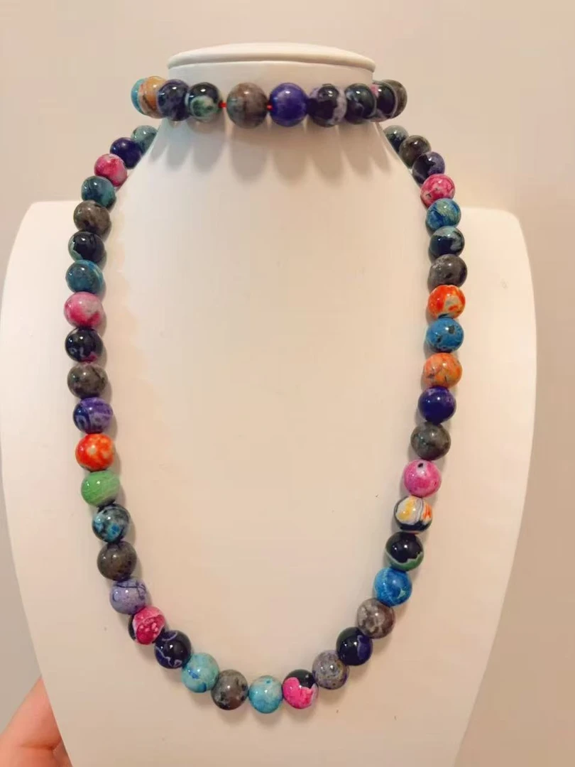 非金属涤纶项链 火山石项链手串