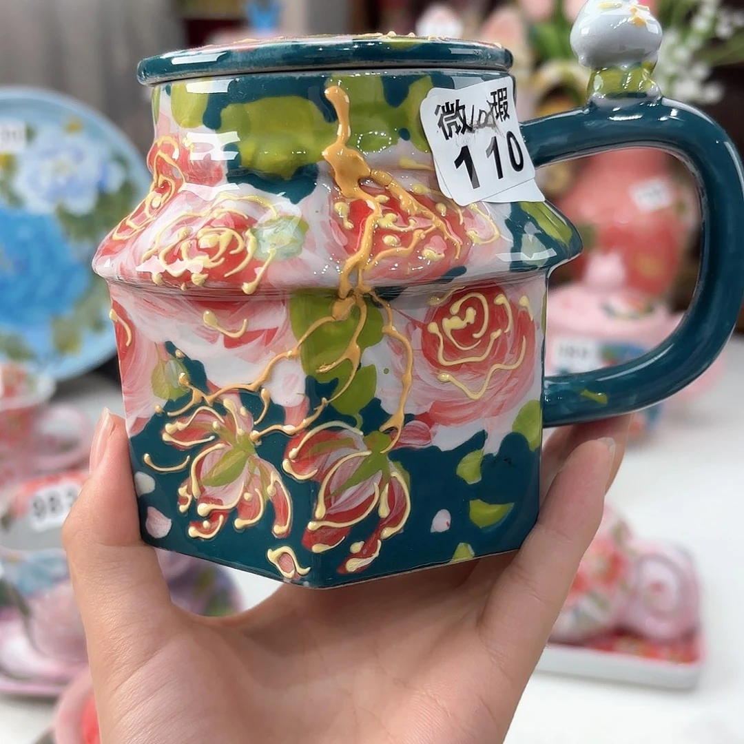 景德镇手绘高温釉下彩陶瓷茶具