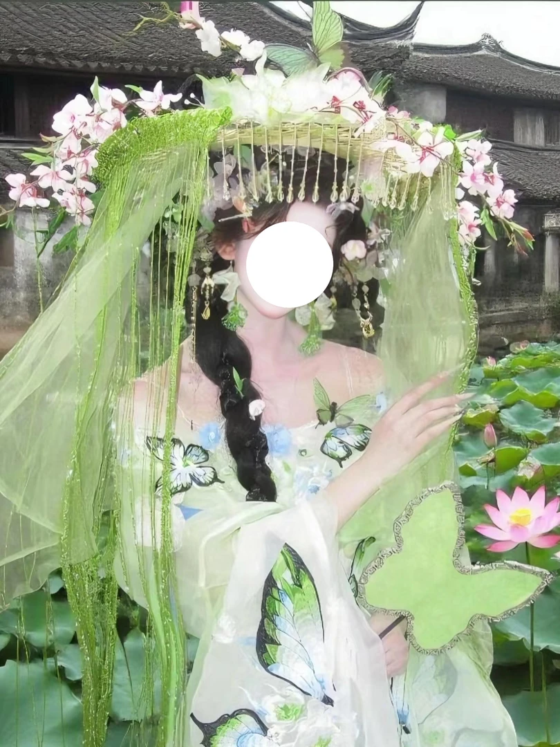 新款【蝴蝶】国风纯欲汉服女春夏原创刺绣汉元素南北朝仙女裙-翩翩