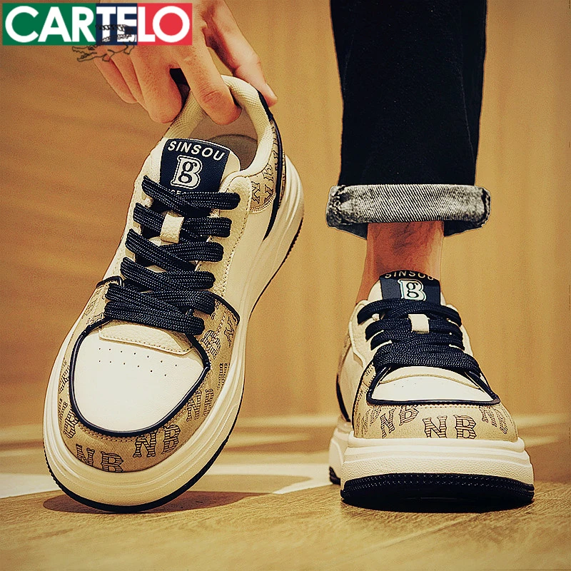 卡帝乐鳄鱼男鞋秋季款时尚高级感休闲板鞋2025新款厚底百搭运动鞋