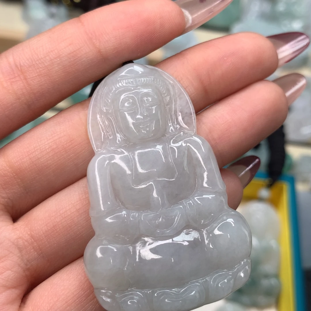 翡翠颈饰未镶嵌玉观音吊坠