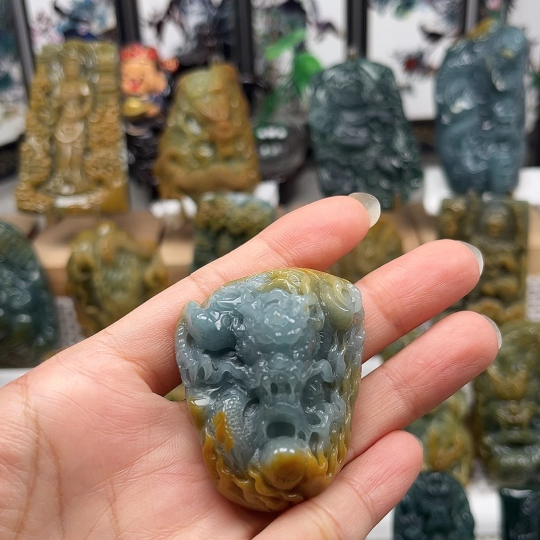 翡翠未镶嵌颈饰天然翡翠a货龙