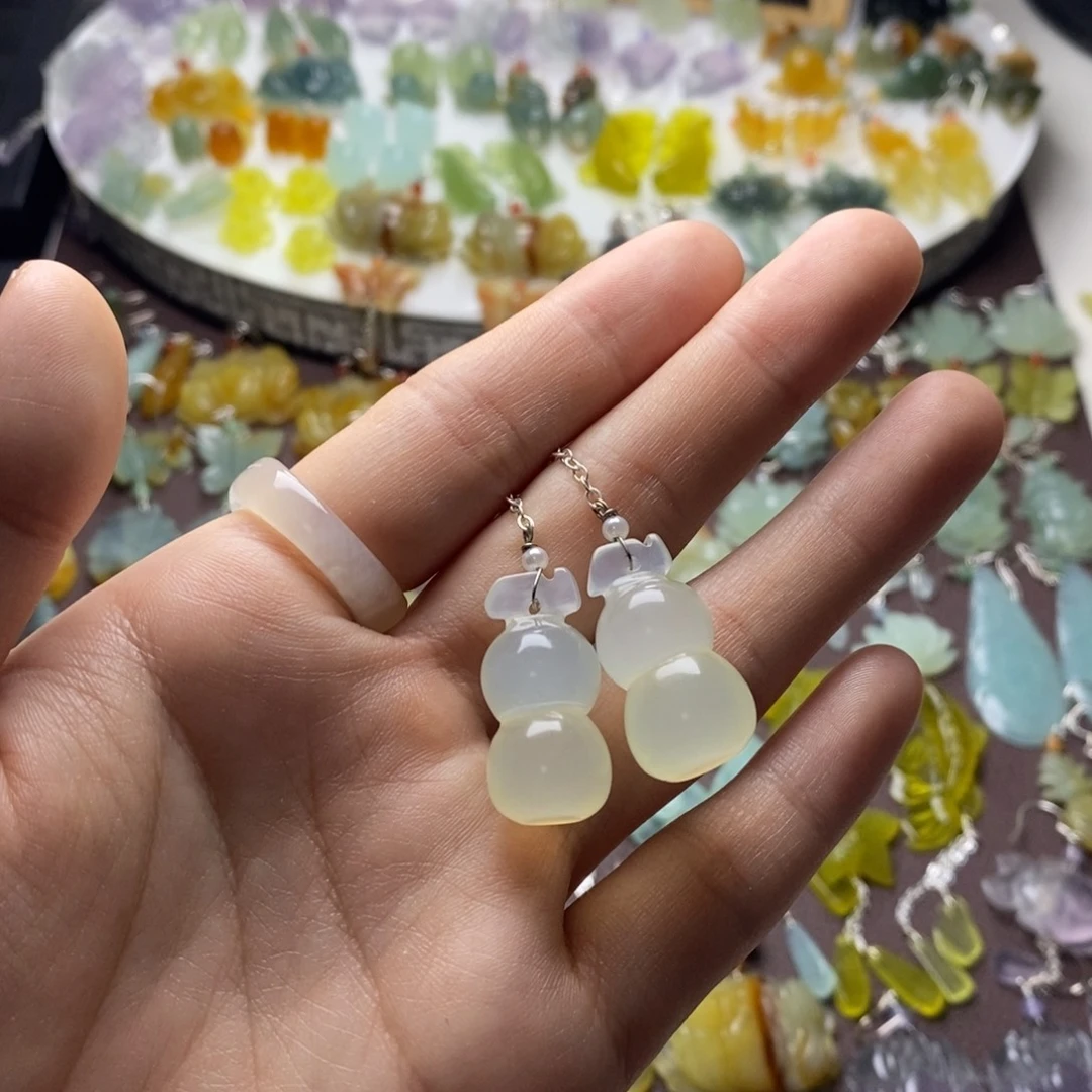 蛇纹石玉合金耳饰/颈饰