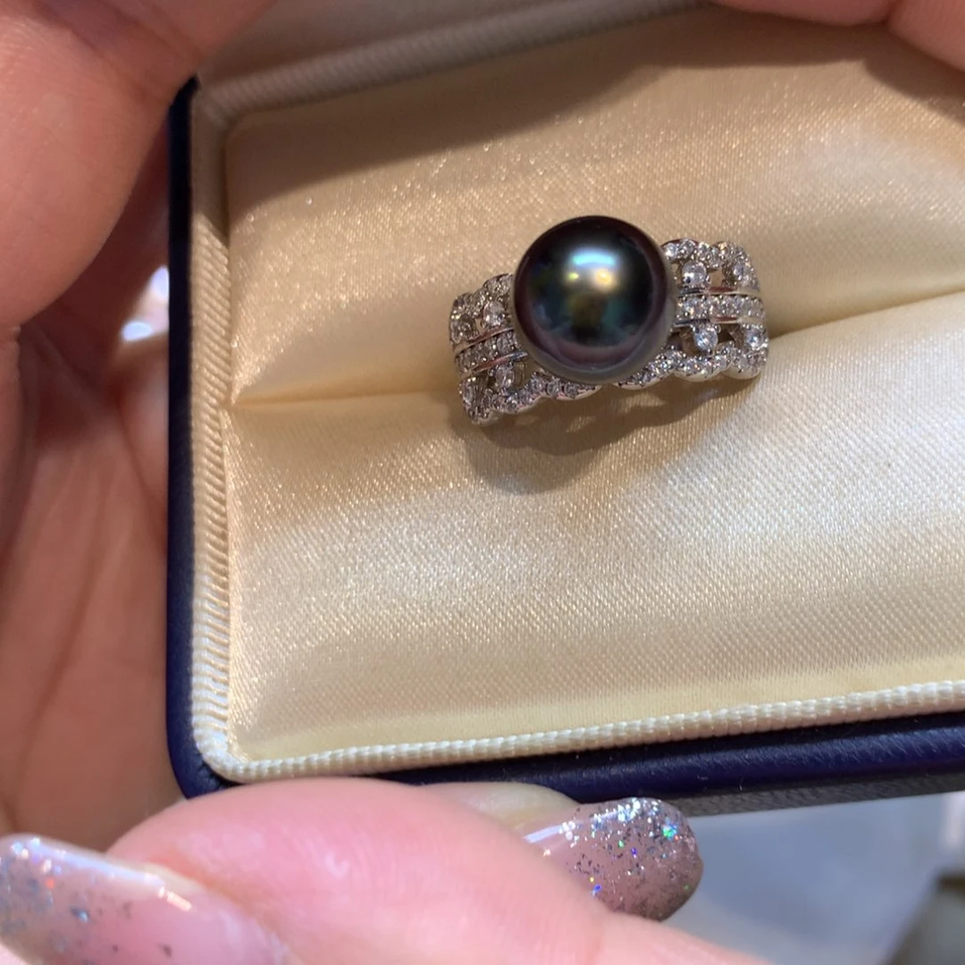 海水珍珠戒指银S925镶嵌