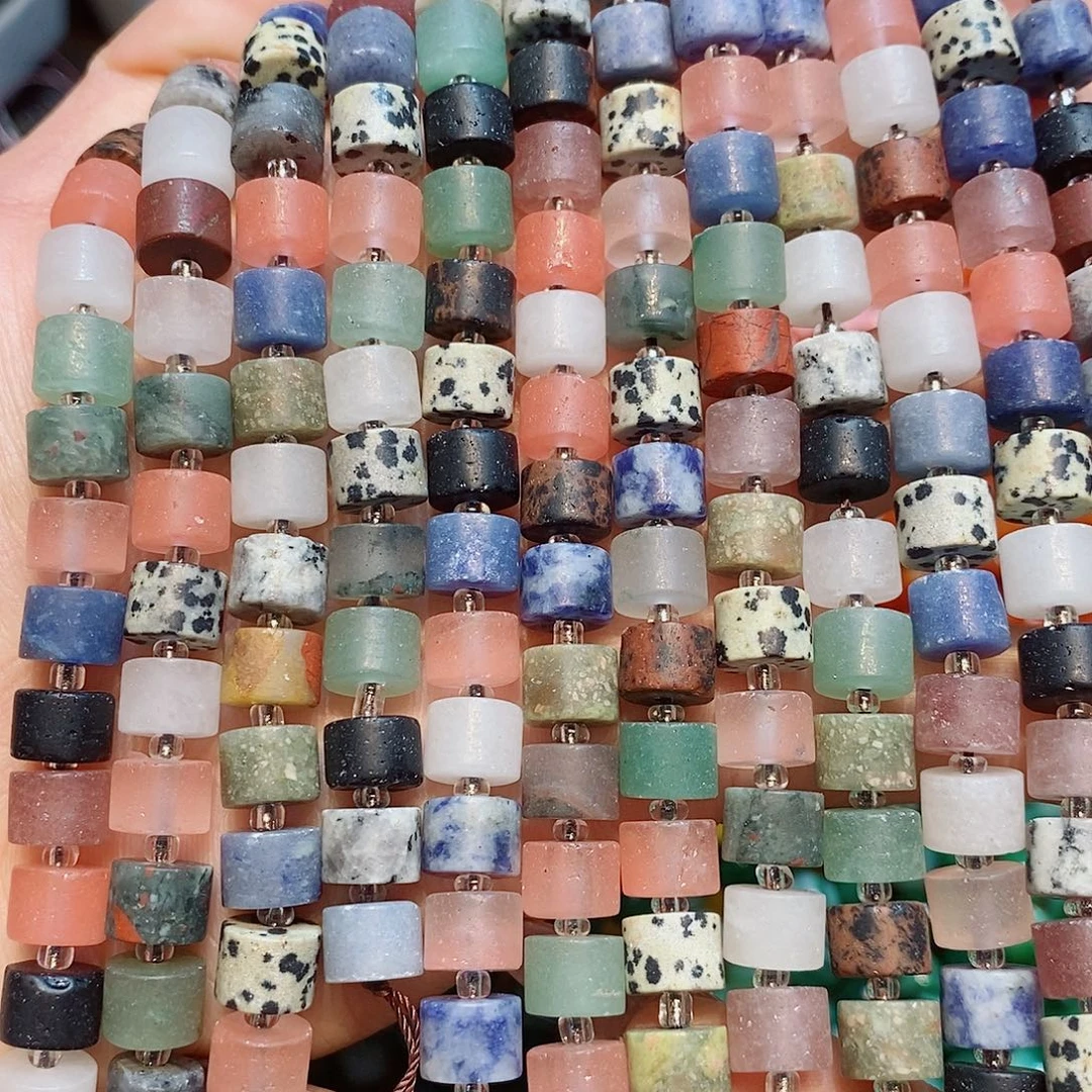 玛瑙/玉髓散珠天然多宝剁珠直切一条8mm