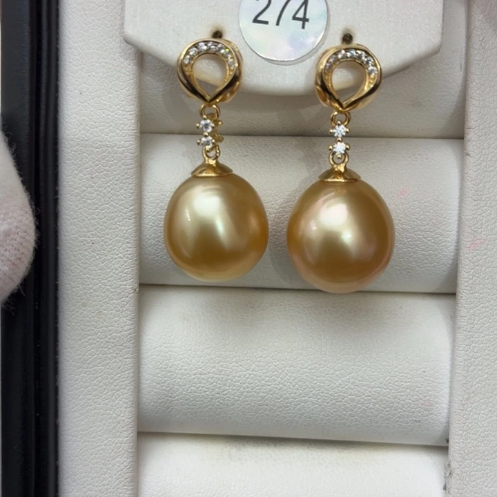 银S925镶嵌耳饰海水珍珠