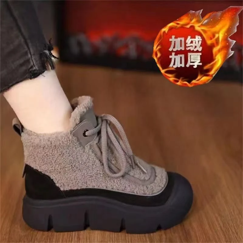 工厂直发女士加绒加厚防滑保暖厚底雪地靴