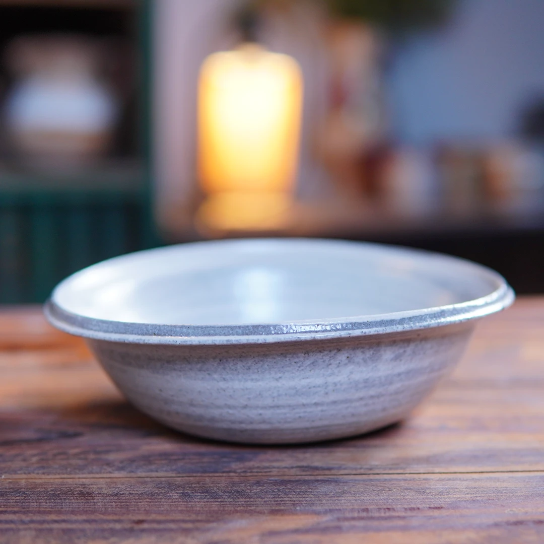 粉引马蹄碗 19cm*5.5cm LGW018