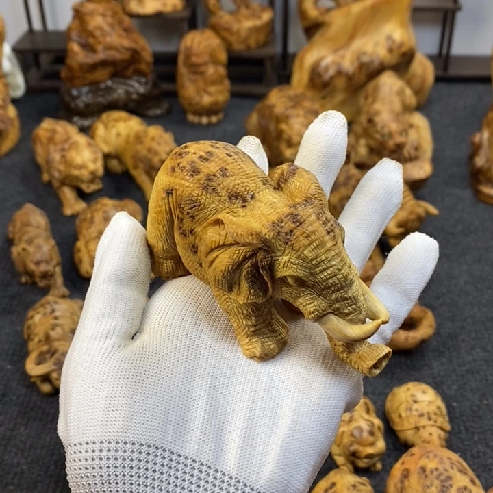 柏木足*大象手把件