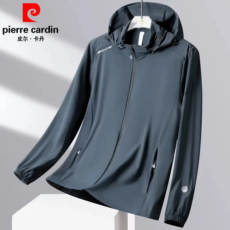皮尔卡丹新款防紫外线冰丝防晒衣透气户外衣防晒服薄款可拆帽外套