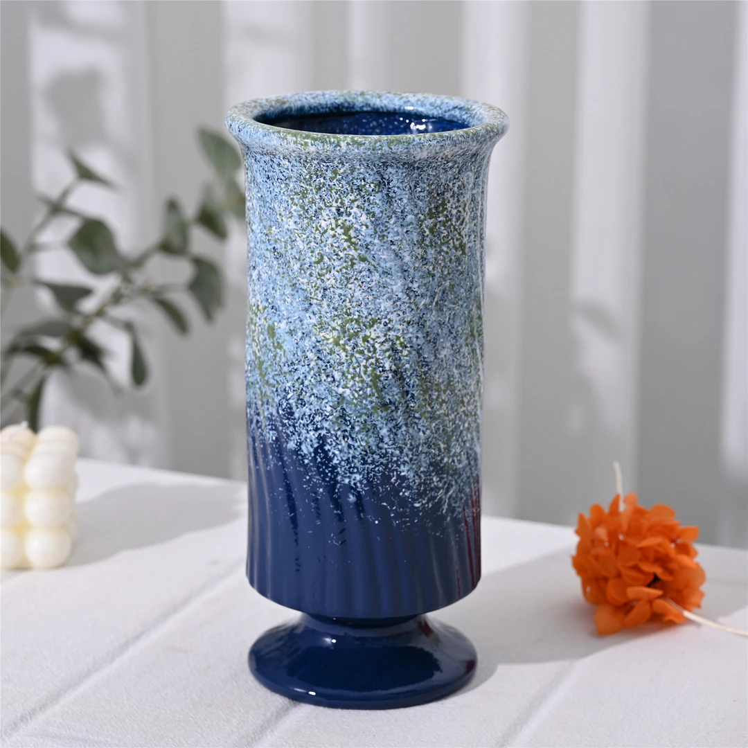 【蔚蓝海岸-法式大号冰淇淋】花瓶陶瓷花器摆件客厅花瓶