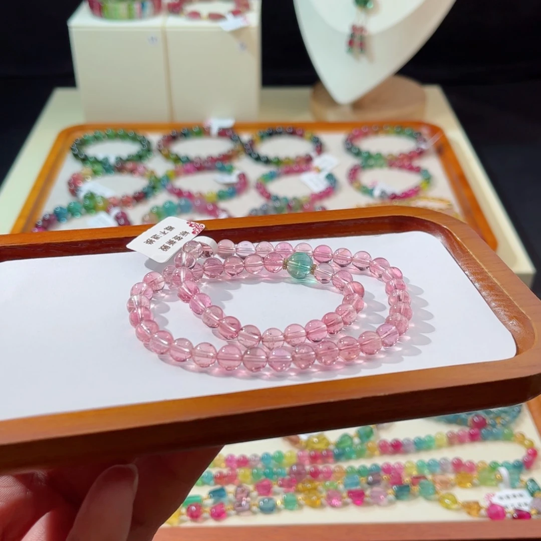 碧玺手串18K金镶嵌手串