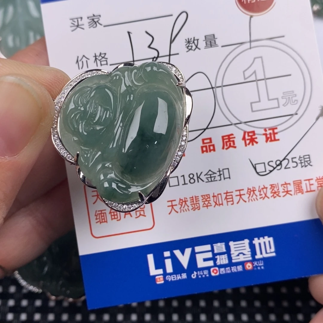 翡翠银S925镶嵌颈饰