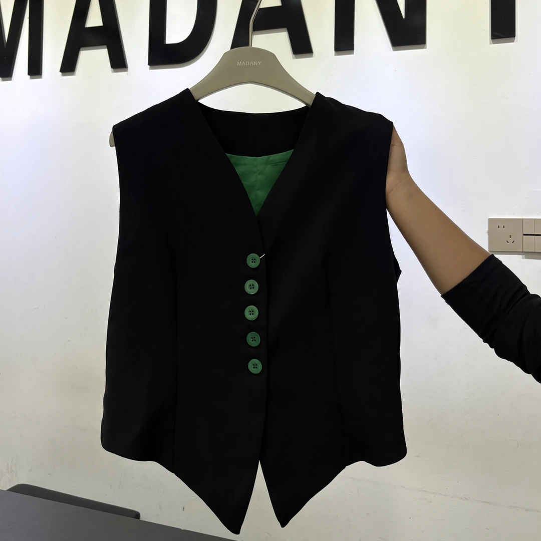 【Madenyet】黑色马甲 免烫宽松型时尚