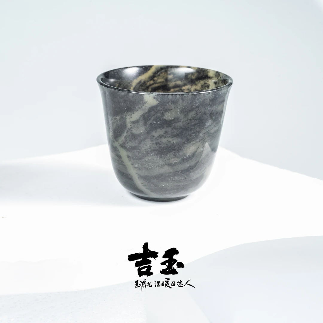【吉玉-0275】和田玉青花杯子