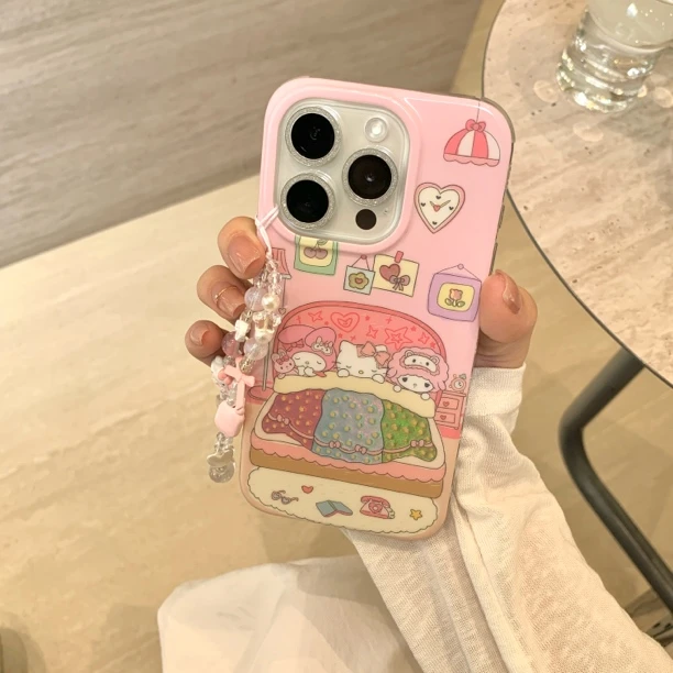 三丽鸥形象适用苹果多款手机壳可爱防摔设计ins少女全包粉色系