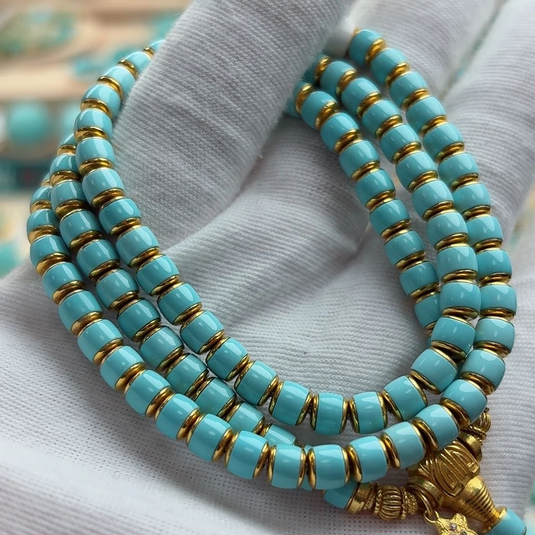 绿松石18K金镶嵌珠宝奇石