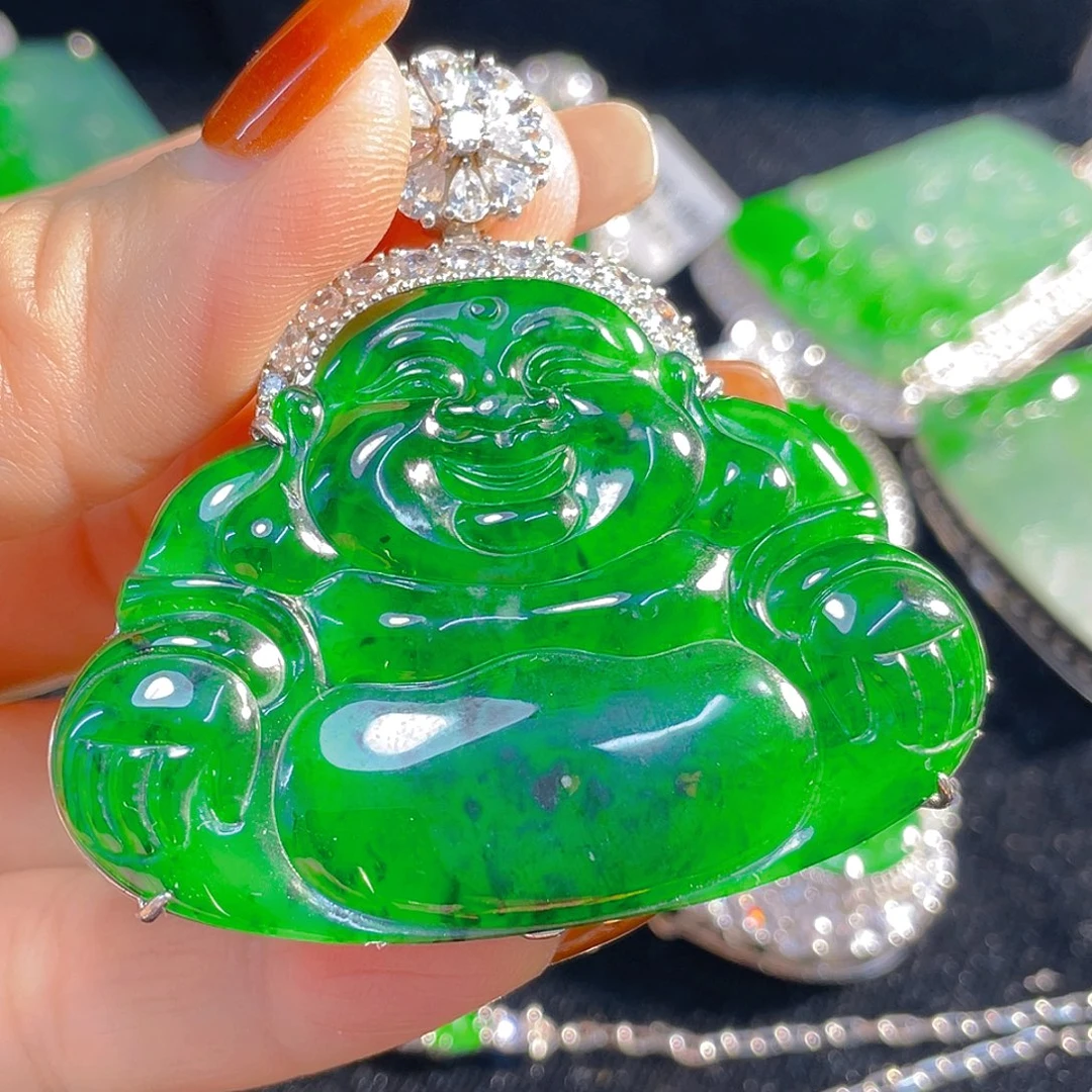 翡翠银S925镶嵌颈饰翡翠