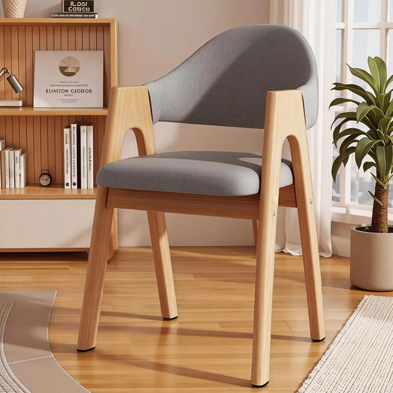 餐桌椅书桌椅实木椅子休闲洽谈靠背椅家用客厅小户型简约现代围椅