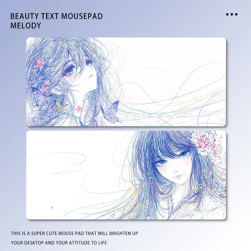 游魂花楹线稿鼠标垫高颜值电竞外设三角洲中性垫子瓦罗兰特桌面垫