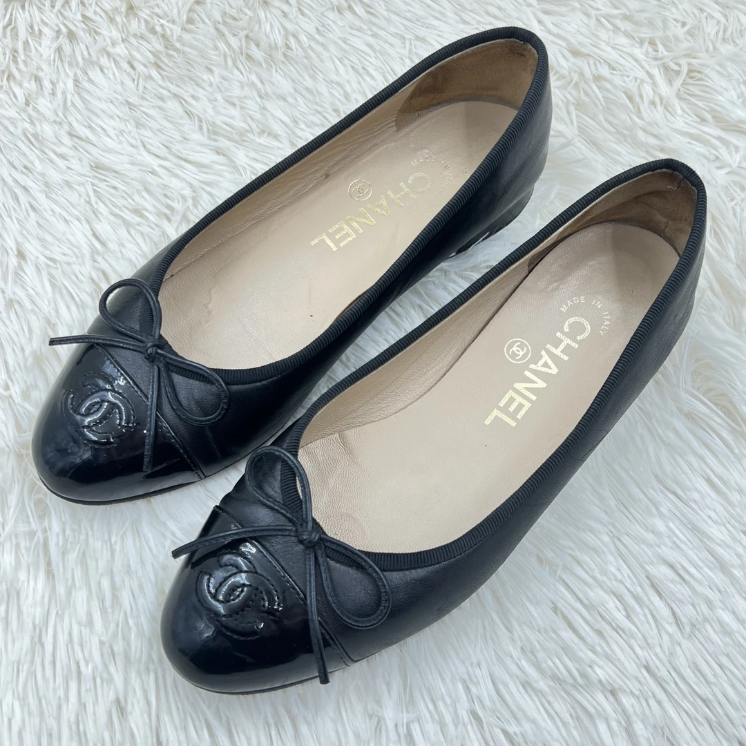 95新 Chanel/香奈儿 蝴蝶花芭蕾舞单鞋鞋 35.5码 公价7K 70133