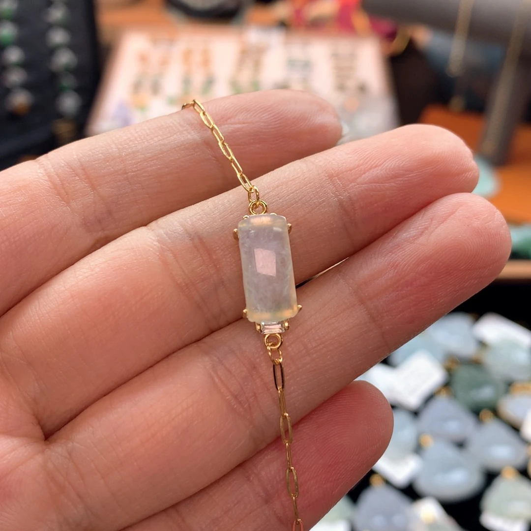 颈饰银S925镶嵌翡翠