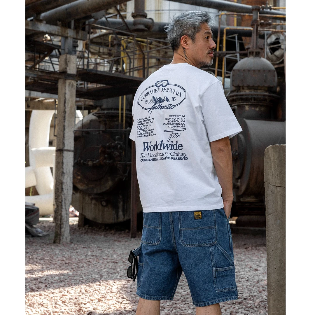 CURRAHEE男士夏季时尚休闲重磅复古宽松圆领纯棉半袖短袖T恤