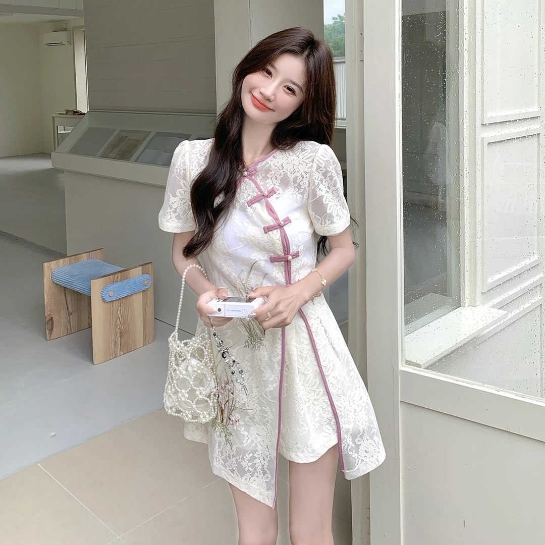 新中式显瘦时尚套装休闲风修身中式裙子森系气质