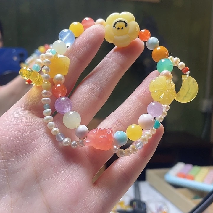 蜜蜡未镶嵌裸石手串