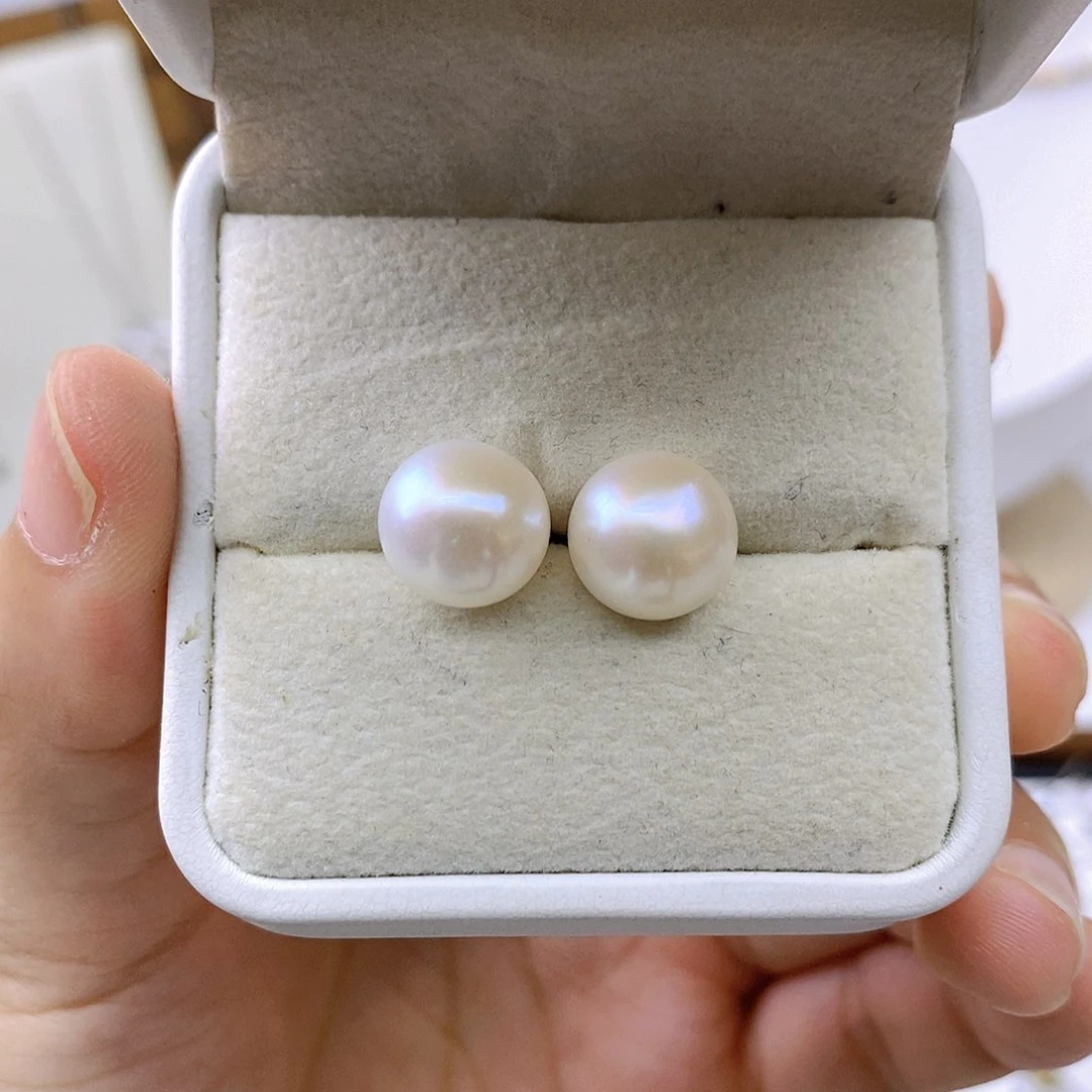 银S925镶嵌淡水珍珠耳饰