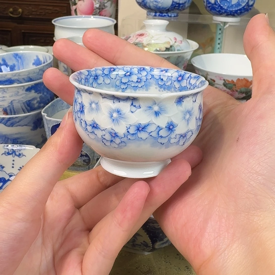 青樵轩雕刻樱花小炉式杯