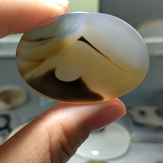 玛瑙/玉髓未镶嵌吊坠挂牌山景