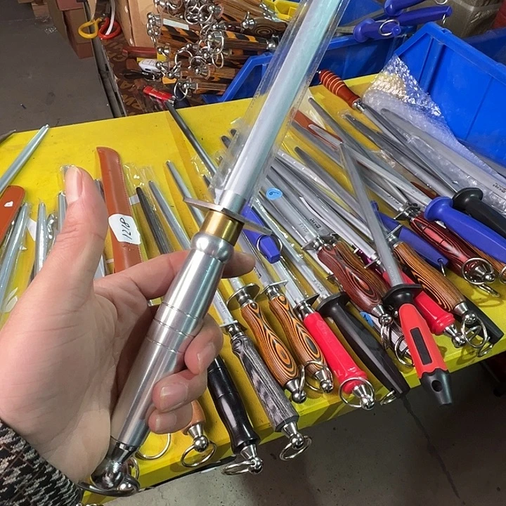 带***》12寸超细纹磨刀棒瑕疵合金白