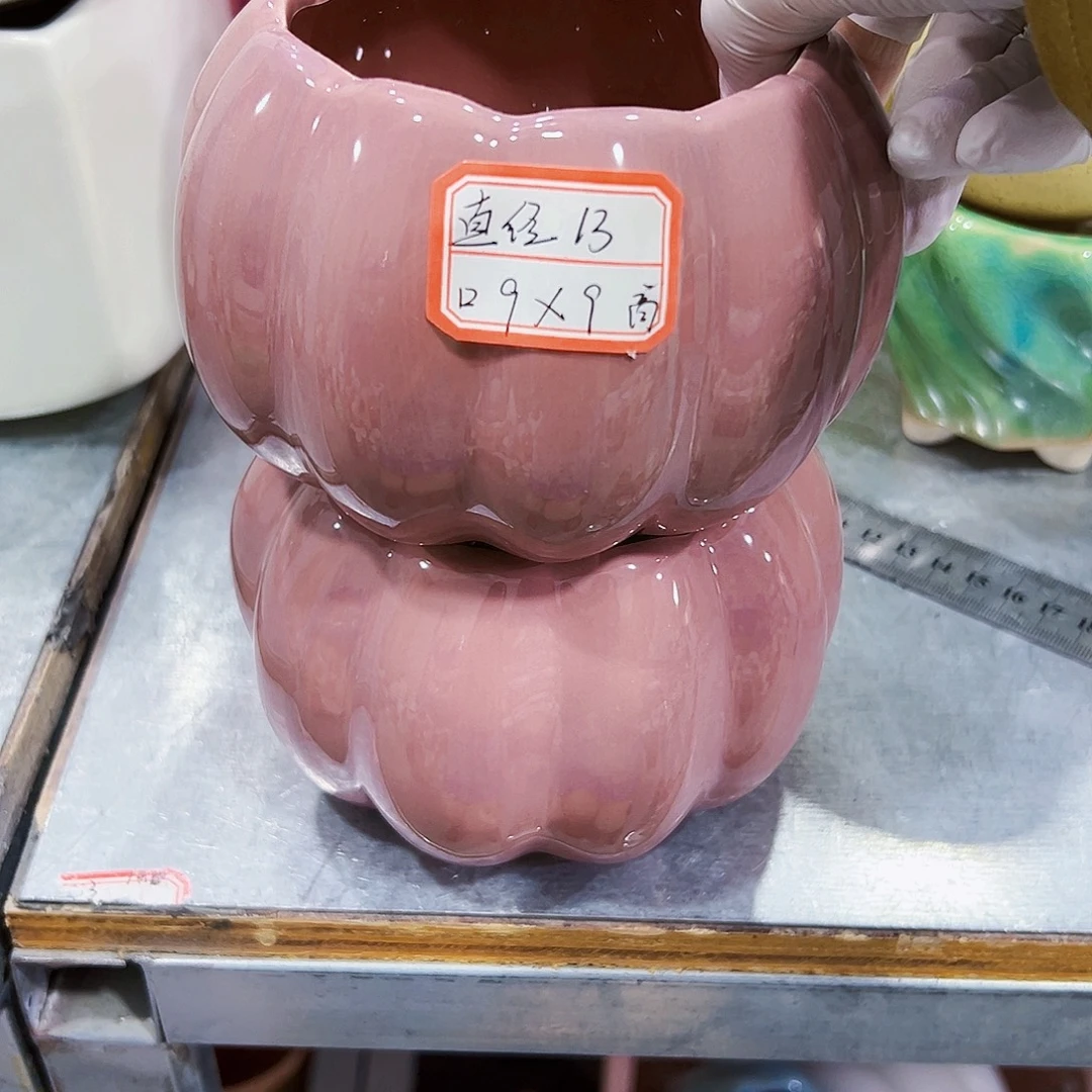 有孔外贸尾单陶瓷花盆凑单10米包邮