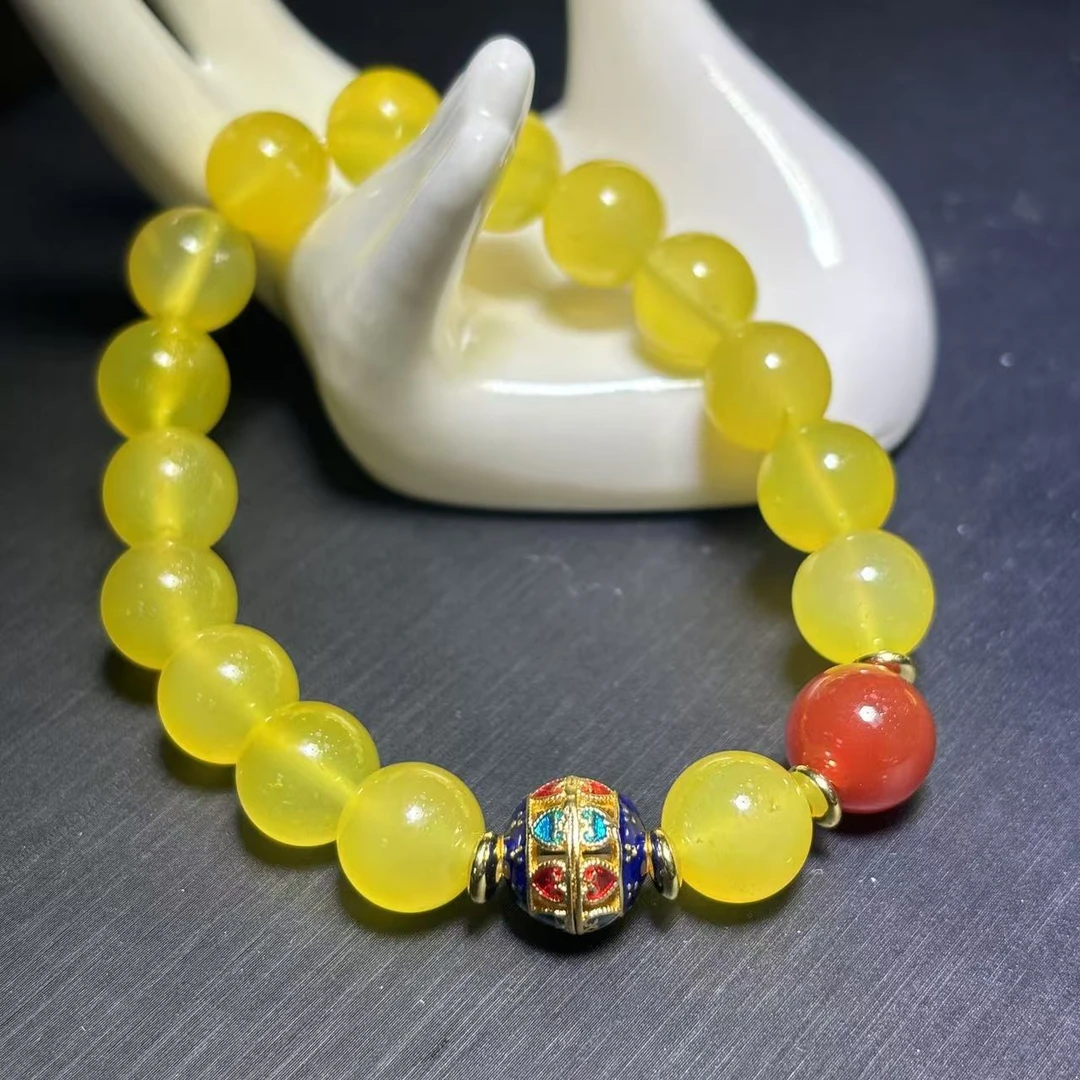 面面来财珠宝S7701卡10左右-田黄玛瑙手串